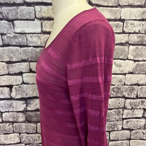 Banana Republic Pink On Pink Long Sleeve Blouse Size Medium - Picture 5 of 8